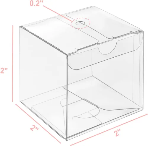 Vista 2 de Vowcarol Cajas para tartas para tartas, paquete de 50 cajas para tartas individuales con agujero, cajas de regalo pequeñas de 2 x 2 x 2 pulgadas