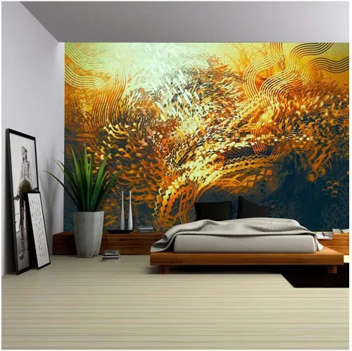 Vista 25 de wall26 - Mural de pared removible, de gran tamaño, autoadhesivo, con impresión de casa con bugmbilias.
