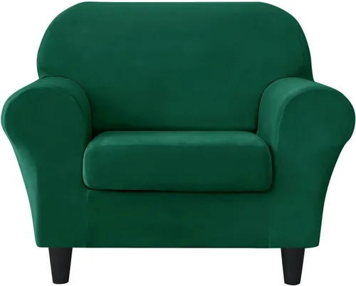 Vista 13 de OBCREAT 2 fundas para sofá, fundas de terciopelo elástico para sofá, funda suave para sillón con parte inferior elástica, protector de muebles
