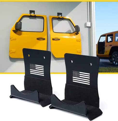 Vista 8 de LUMENIX Soporte de suspensión de almacenamiento de puerta resistente, kits de sistemas de montaje en pared, soportes de puertas compatibles con Jeep