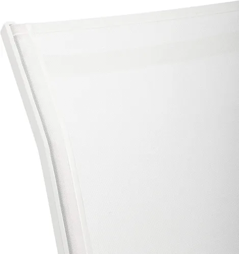 Vista 5 de Modway Traveler - Silla mecedora de malla de aluminio para patio al aire libre en blanco y blanco