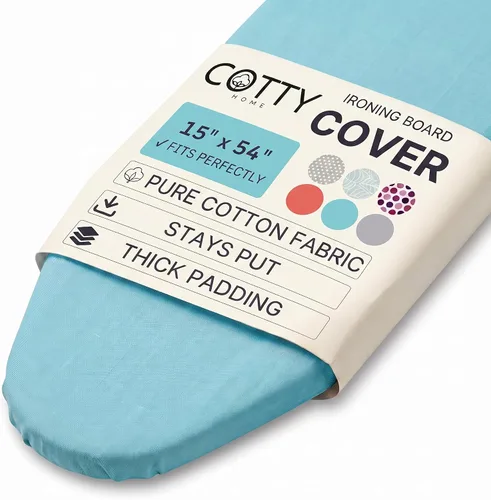 Vista 12 de Funda extra gruesa para tabla de planchar de 15 x 54 pulgadas, tamaño estándar, acolchada, reflectante al calor, algodón resistente al quemado Gris