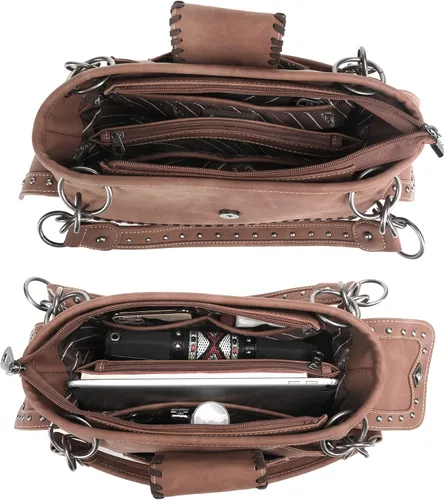 Vista 5 de Montana West Western Tote Bag for Women Concealed Carry Shoulder Handbag Tooling Purse with Wallet
