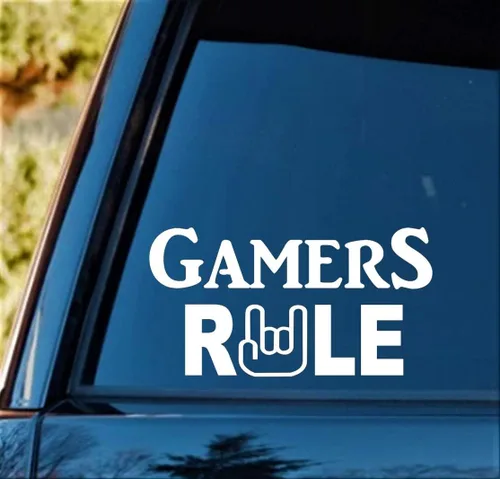 Vista 2 de C1005 - Adhesivo de vinilo para juegos de jugadores, para coche, camión, SUV, furgoneta, espejo de pared para ordenador portátil