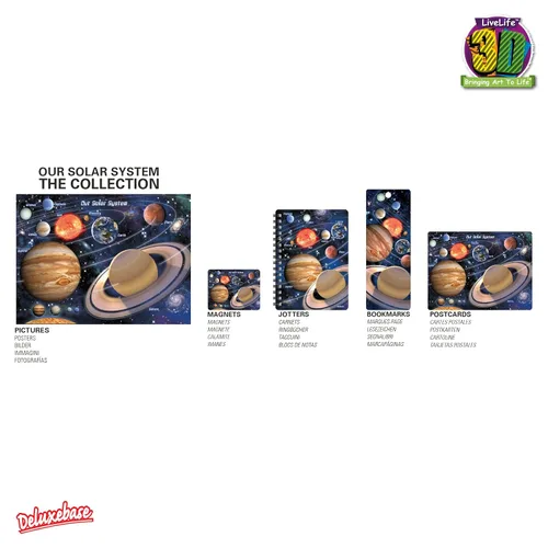 Vista 4 de 3D LiveLife Jotter - Our Solar System from Deluxebase. Lenticular 3D Space 6x4 Spiral Notebook with plain recycled paper pages. Artwork licensed