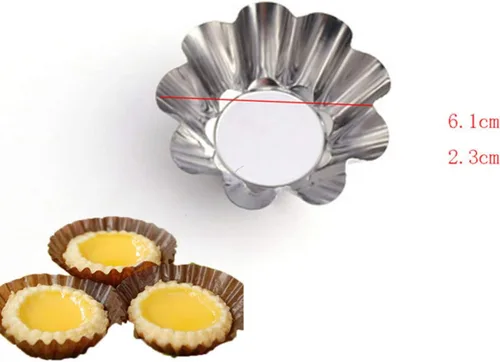 Vista 4 de Hemoton Envoltorio de tarta de huevo, 12 piezas de tarta de huevo, mini moldes de acero inoxidable, mini tartaleta de tartaleta, pastel de tartaleta