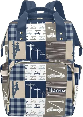 Vista 22 de XOZOTY Mochila de pañales personalizada con nombre para hombres y mujeres, bolsas de bebé de enfermería personalizadas, bolsa de viaje para hombros