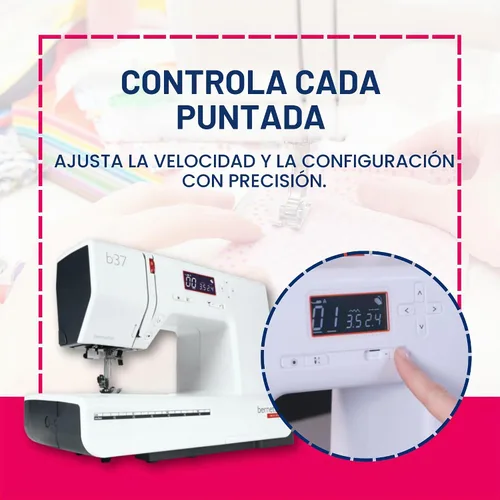 Vista 5 de Bernette Máquina de coser computarizada B37 con pantalla LCD Costura