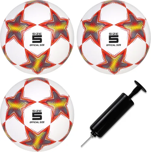 Vista 8 de Pelota de entrenamiento de fútbol, pelotas de fútbol de práctica, tamaños clásicos 5 para jóvenes, adultos, perfectas para partidos o juegos al aire