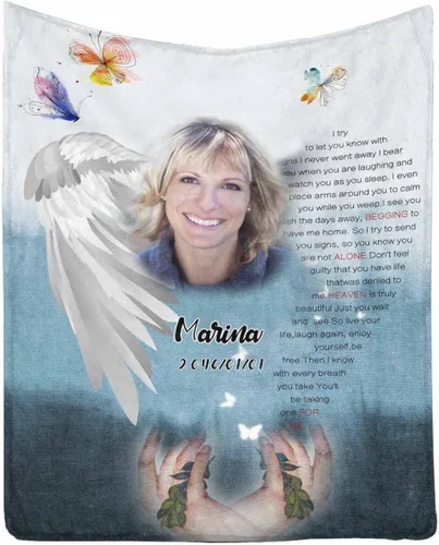 Vista 40 de Manta de memoria amorosa personalizada, no Longer be My Side but Forever in My Heart