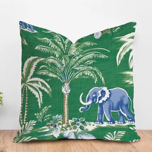 Vista 8 de ArogGeld Funda de cojín decorativa de flor de loto azul y verde pavo real, diseño botánico floral azul de loto azul, estilo asiático, chinoiserie