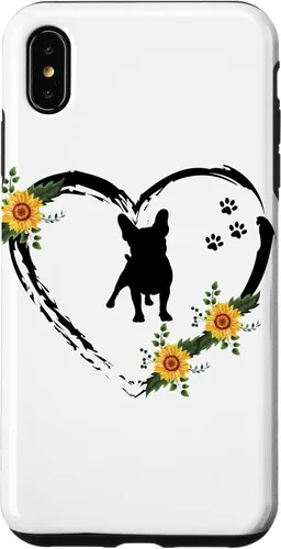 Vista 11 de iPhone 16 French Bulldog With Paw Prints And Sunflower Heart On White Case