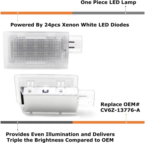 Vista 2 de iJDMTOY Conjunto de luz LED súper brillante de 2 W, color azul hielo, para maletero y área de carga, compatible con Ford Mustang Gen5 2005-2014