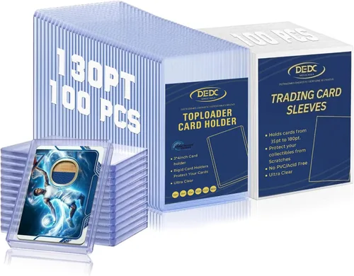 Vista 13 de DEDC 200 cargadores superiores para tarjetas de intercambio de tarjetas coleccionables deportivas suaves fundas de plástico duro de 35 puntos