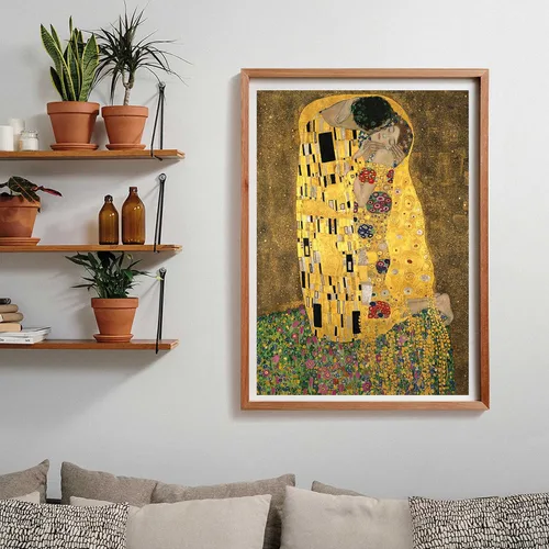 Vista 5 de Clementoni Gustav Klimt The Kiss Puzzle 1000 piezas para adultos mayores de 18 años Art Nouveau Gold Póster incluido en el marco Reciclado FSC