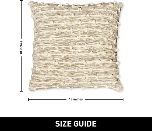 Vista 6 de Chardin home Malibu Boho - Funda de almohada decorativa tejida a mano (juego de 2). Fundas de almohada cuadradas tejidas de algodón suave y cálido