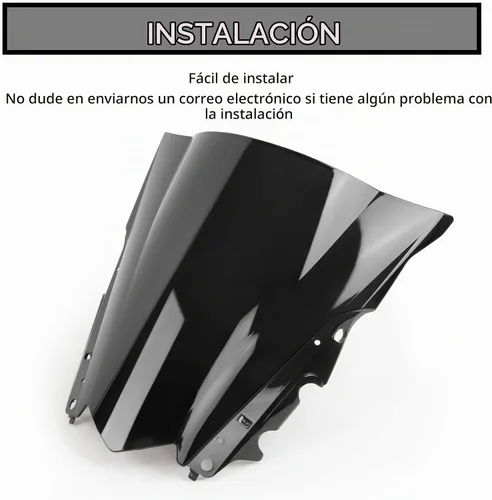 Vista 6 de PSLER Parabrisas Parabrisas Doble Burbuja para YZF R3 R25 2014-2018 2014 2015 2016 2017 2018 (Negro)