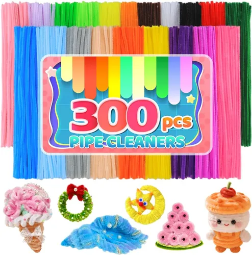 Vista 20 de IOOLEEM Limpiadores de tubería negros, tallos de chenilla para manualidades DIY y decoraciones de fiesta, suministros para arte y manualidades.