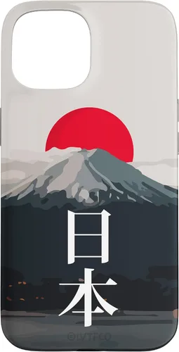 Vista 6 de Funda para iPhone 16 Mt Fuji (Fujisan), Sun y Kanji japonés