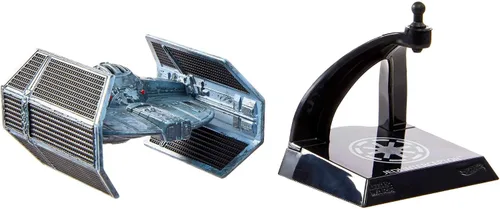Vista 4 de Hot Wheels Star Wars Starships Select Premium Diecast Darth Vader TIE Advanced, incluye 1 vehículo, 1 soporte de exhibición
