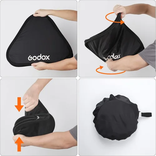 Vista 8 de Godox 32x32inch 31.5x31.5 in Grid Strip Softbox con S2 S-Type Speedlite Soporte Bowens Mount para Godox V1 Series, AD200Pro, AD200, AD400Pro