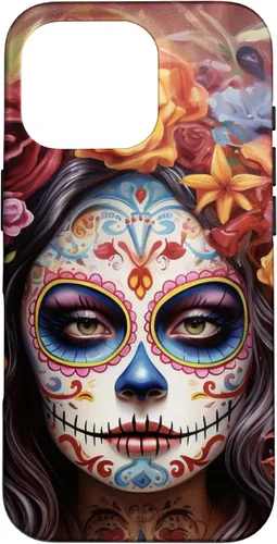 Vista 20 de iPhone 16 La Catrina Mujeres Dia De Los Muertos Latina Sugar Skull Case