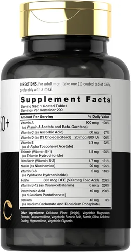 Vista 2 de Carlyle Multivitamin for Men 50+ 200 Count with B Vitamins, Vitamin D, Magnesium & Zinc Non-GMO, Gluten Free Supplement