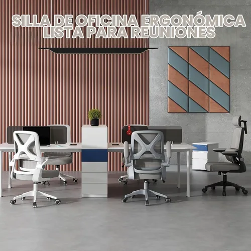 Vista 9 de Silla ergonómica de oficina – Silla de escritorio con reposacabezas ajustable soporte lumbar silla de computadora – Silla cómoda de malla