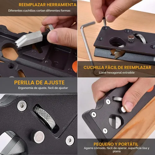Vista 3 de Plano de esquina de borde de carpintería con localizador auxiliar, plano de mano adecuado para recorte rápido de madera (W/4cuters)