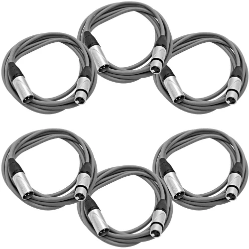 Vista 20 de SEISMIC AUDIO - SAXLX-2 - Paquete de 6 cables de conexión XLR macho a XLR hembra de 2 pies - Equilibrados - Cables de conexión de 2 pies