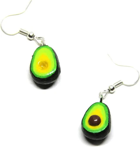 Vista 5 de Aretes de aguacate Pequeños colgantes de gaucamole para amantes de la comida y tostadas de aguacate