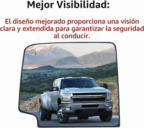 Vista 3 de Vidrio de espejo retrovisor calefactado para el lado del conductor izquierdo de remolque para Silverado GMC Sierra 1500 2500 3500 de 2014-2017