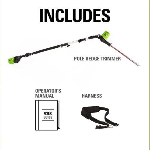 Vista 10 de Cortasetos de poste inalámbrico Greenworks Pro de 80 V y 20 pulgadas, solo herramienta
