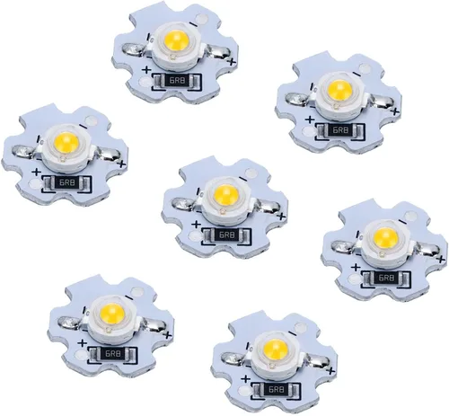 Vista 5 de Hyuduo Bombilla LED de chip de 1 W, 5 V, cuentas de luz de 200 lm de brillo, chip de fuente de luz con placa de aluminio para reflector, paquete