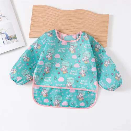 Vista 5 de 5 baberos de manga larga para bebé, babero impermeable con mangas de 3 a 24 meses