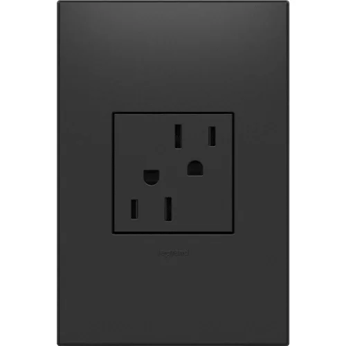 Vista 7 de Legrand adorne 15A - Toma de corriente resistente a manipulaciones con placa de pared a juego (acabado blanco, paquete de 4), ARTR152W4WP-4PK Blanco