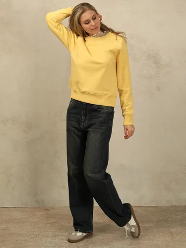 Vista 99 de MixMatchy Sudadera básica suave y cómoda de forro polar con cuello redondo para mujer