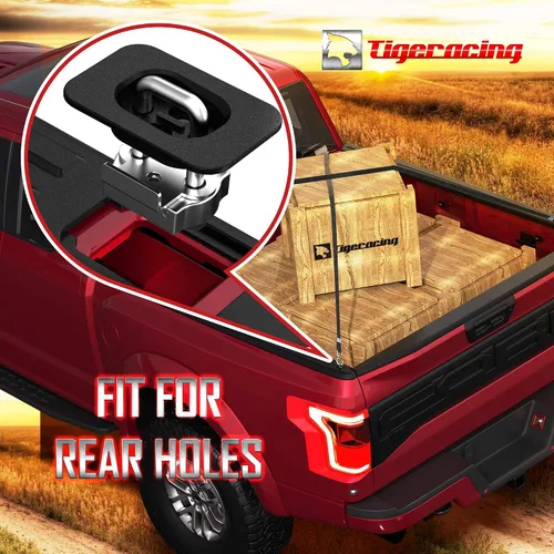 Vista 4 de Anclajes de amarre retráctiles para caja de camioneta, anillo en D lateral compatible con F150 2015-2026 / 2017-2026 F250 F350 Super Duty / Raptor