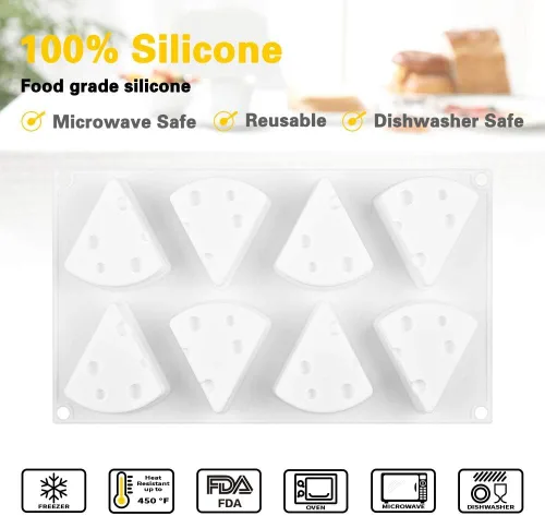 Vista 3 de 2 moldes de silicona para queso 3D, molde en forma de queso para hornear postre mousse para pasteles, herramientas de pastelería, herramientas