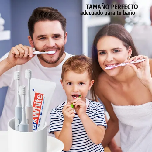 Vista 2 de Vaso de baño de 10.5 oz reutilizable irrompible para cepillo de dientes de 10.1 fl oz – Enjuague bucal de plástico fácil de limpiar soporte