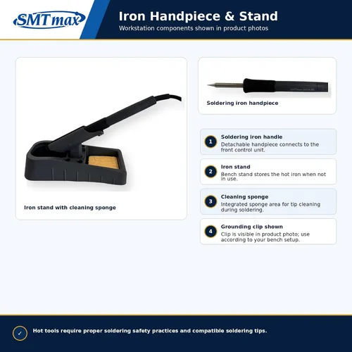 Vista 6 de Estación de soldadura 90W ESD Safe Digital 80-480C QK202D SMTmax