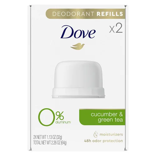 Vista 18 de Dove Kit de inicio de desodorante recargable 0% aluminio coco y jazmín rosa desodorante libre de aluminio 1.13 oz