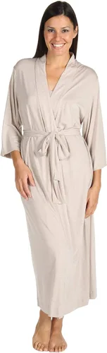 Vista 22 de Natori Shangri La - Bata larga con mangas kimono, bata de baño para mujer Negro