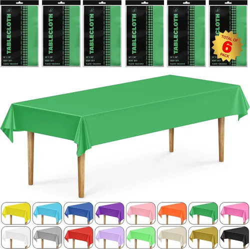Vista 38 de DecorRack 2 Manteles rectangulares de plástico libres de BPA, 54 x 108 pulgadas, mantel de mesa para comedor, mantel rectangular para fiestas