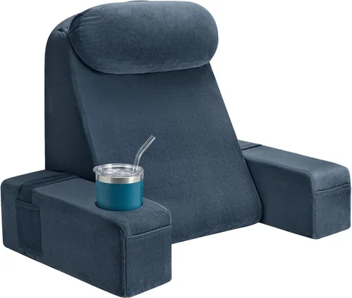 Vista 23 de Almohada de lectura para adultos, almohada de espalda para sentarse en la cama, almohada de respaldo para sentarse en la cama, brazos desmontables