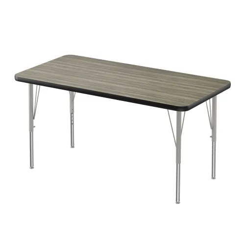 Vista 28 de Correll - Mesa rectangular de actividades para el aula de 30 x 60 pulgadas, altura ajustable (19-29 pulgadas), parte superior de granito gris, borde