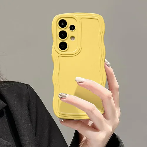 Vista 51 de UEEBAI Funda de silicona con marco ondulado para Samsung Galaxy A13 5G, lindo marco ondulado, ajuste delgado, a prueba de golpes, funda suave y Negro