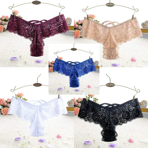 Vista 2 de Anna & Eric Tangas de encaje floral para mujer, bragas de bikini sexy lencería braga espalda T ropa