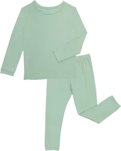 Vista 43 de GUISBY Conjunto de pijama de rayón de bambú para niños y niñas, ajuste cómodo, para uso diario, conjunto de pijama de 2 piezas
