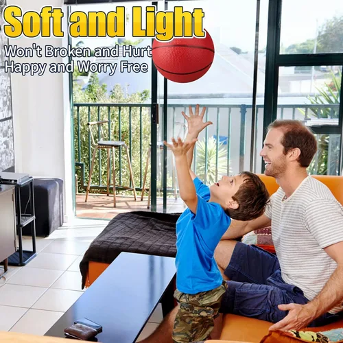 Vista 5 de Anzmtosn Mini Basketball Toys for Over Door Indoor Hoops - 7 Inch Pool Basketballs with Pump, Beach Balls, Water Toys for Inflatables Hoops